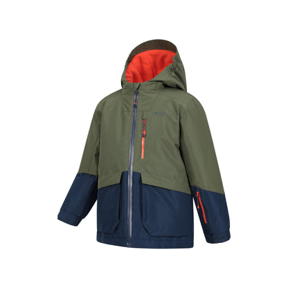 Khaki Green - Side - Mountain Warehouse Childrens-Kids Cosmos Water Resistant Ski Jacket