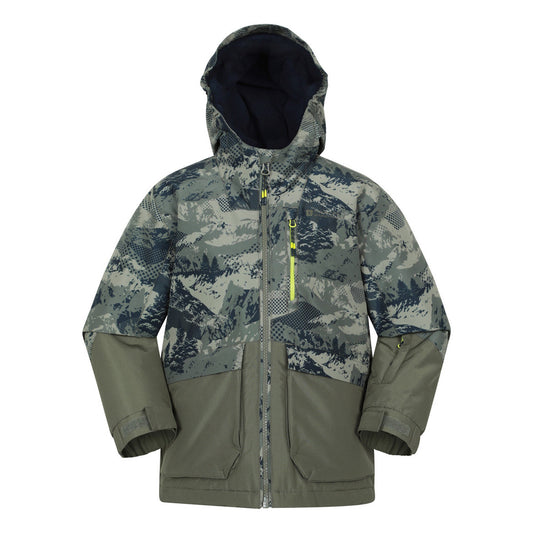 Dark Green - Front - Mountain Warehouse Childrens-Kids Cosmos Water Resistant Ski Jacket