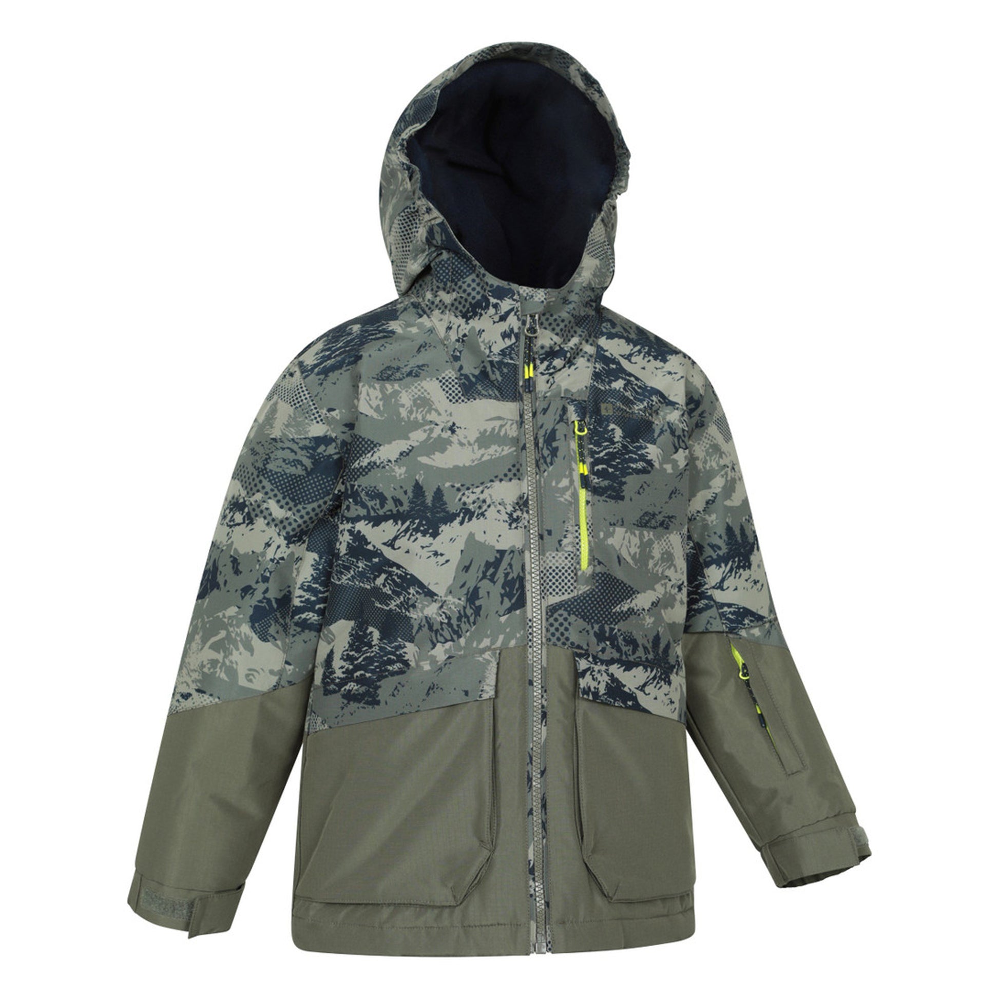 Dark Green - Side - Mountain Warehouse Childrens-Kids Cosmos Water Resistant Ski Jacket