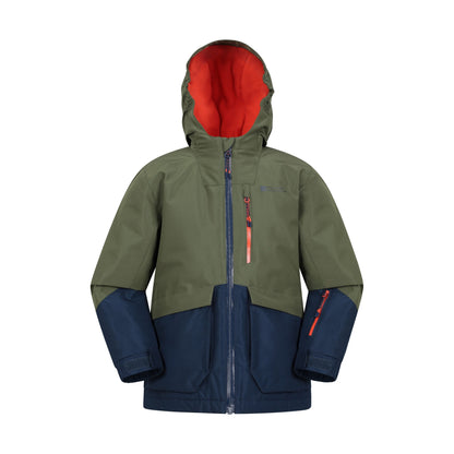 Khaki Green - Front - Mountain Warehouse Childrens-Kids Cosmos Water Resistant Ski Jacket
