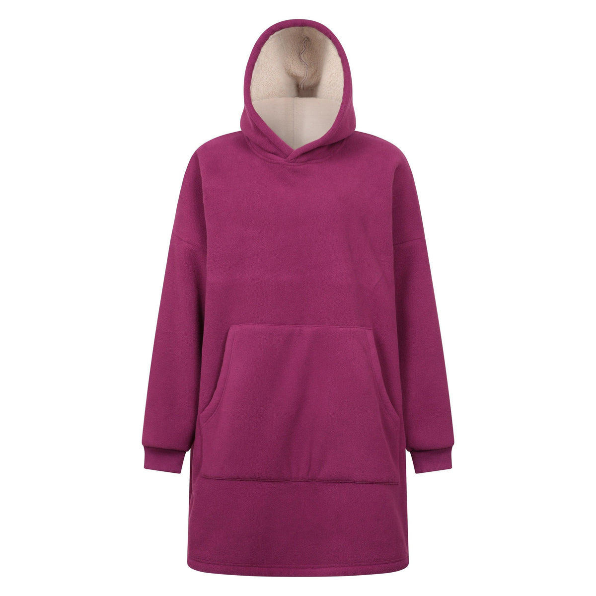 Purple - Front - Mountain Warehouse Womens-Ladies Snug Borg Lined Hoodie Blanket