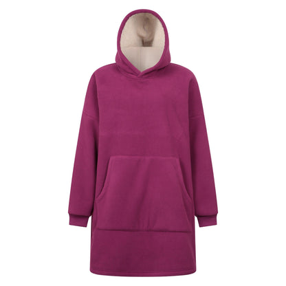 Purple - Front - Mountain Warehouse Womens-Ladies Snug Borg Lined Hoodie Blanket