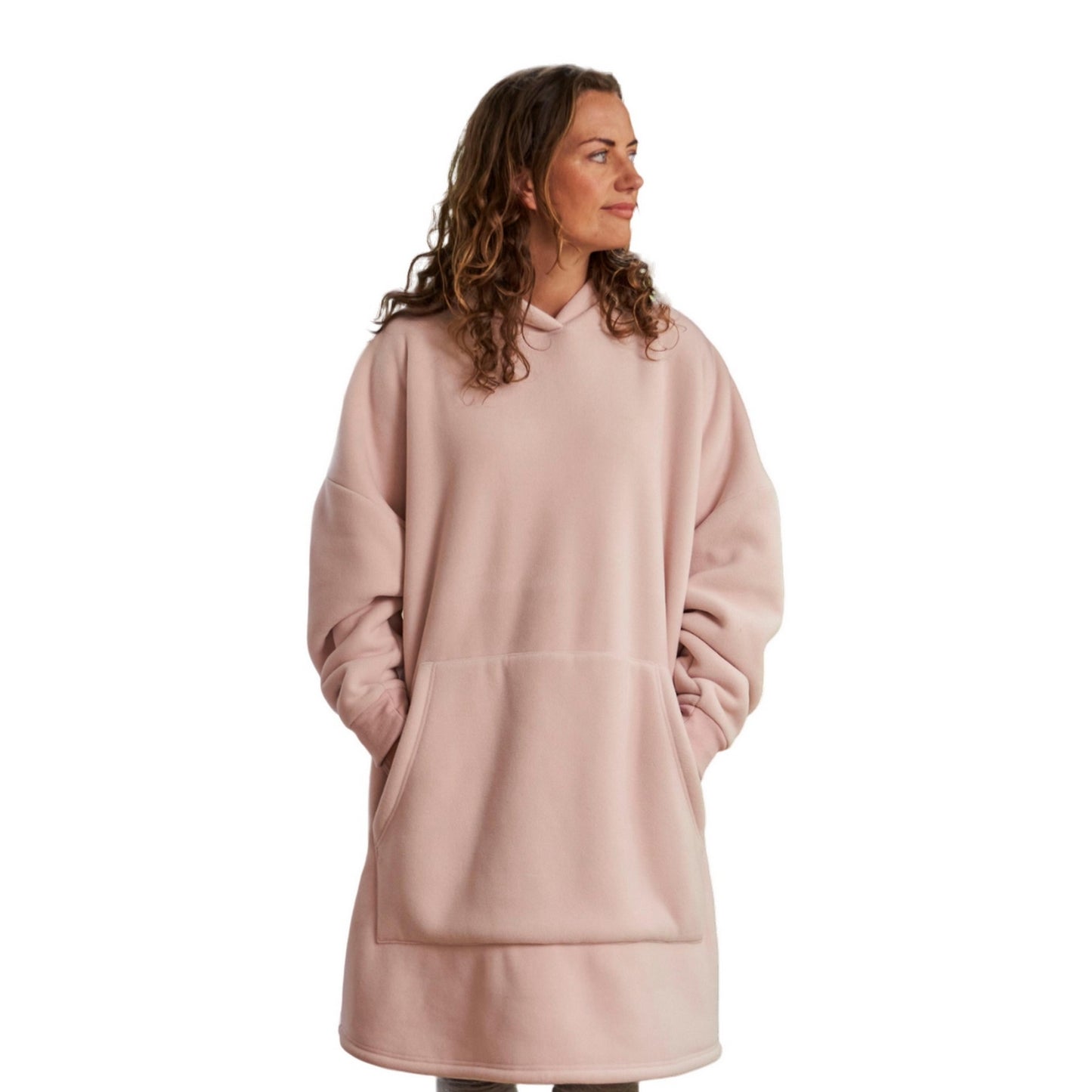 Pale Pink - Front - Mountain Warehouse Womens-Ladies Snug Borg Lined Hoodie Blanket