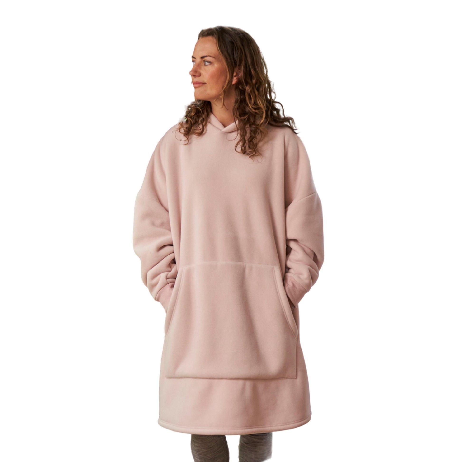 Pale Pink - Back - Mountain Warehouse Womens-Ladies Snug Borg Lined Hoodie Blanket