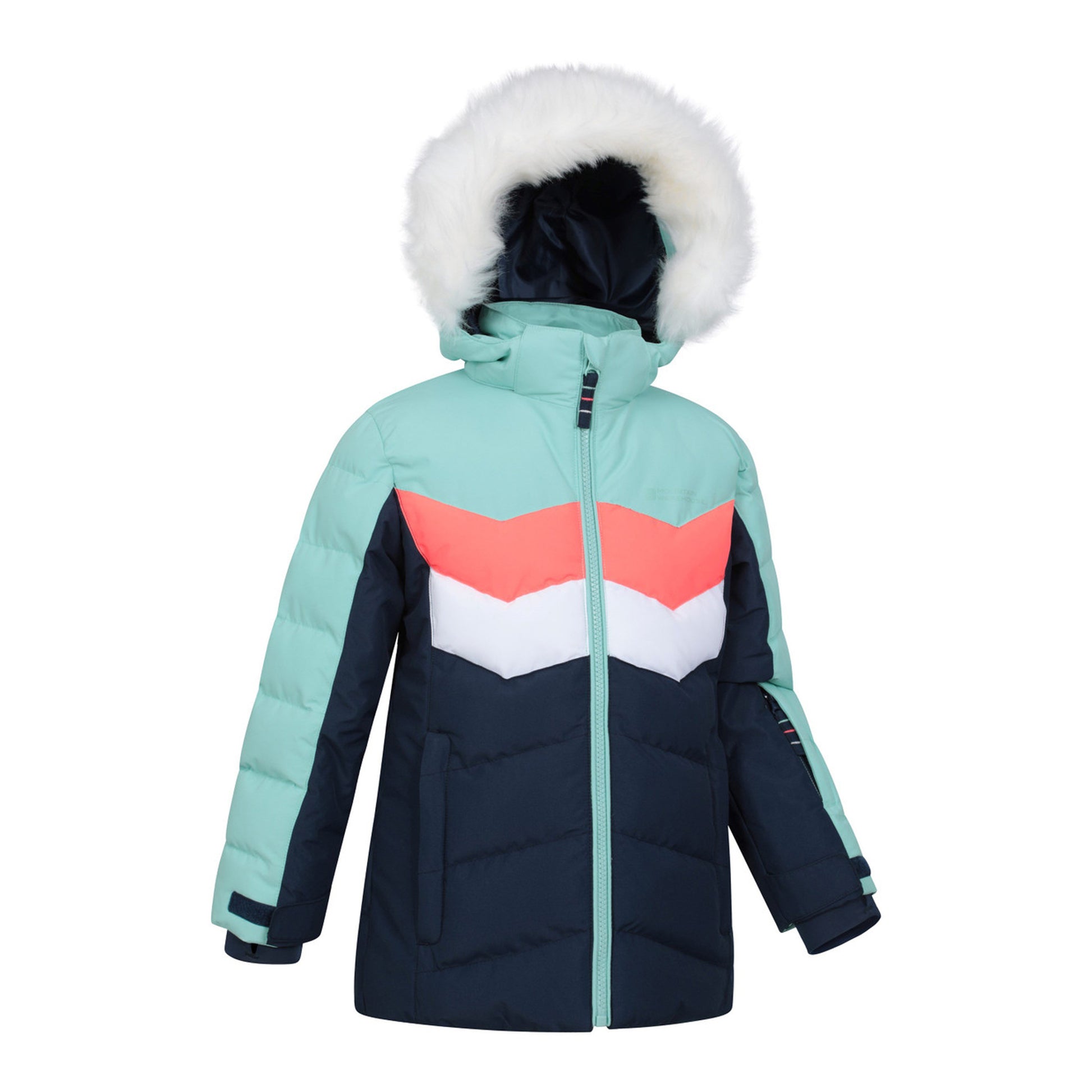 Light Teal - Side - Mountain Warehouse Childrens-Kids Arctic Water Resistant Ski Jacket