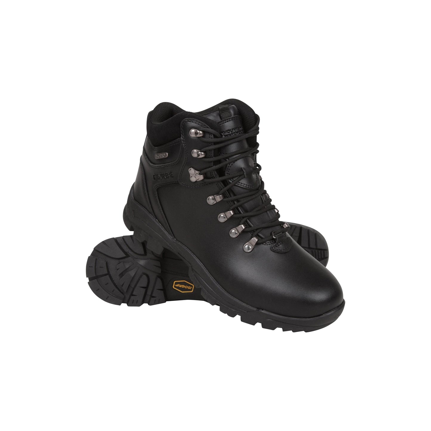 Black - Front - Mountain Warehouse Mens Latitude II Extreme Leather Waterproof Walking Boots