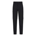 Black - Front - Mountain Warehouse Mens Trek Stretch Convertible Trousers