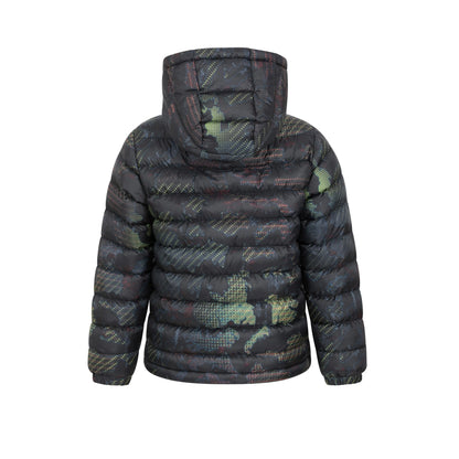 Jet Black - Back - Mountain Warehouse Childrens-Kids Seasons Camouflage Padded Jacket