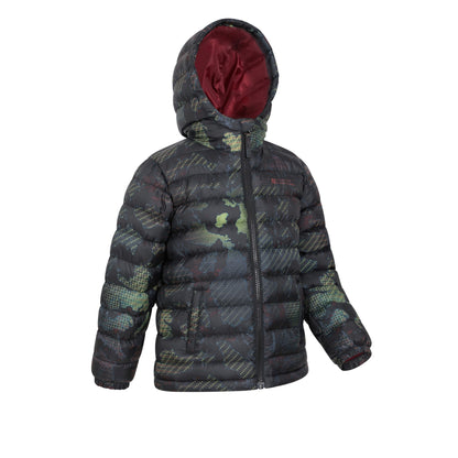 Jet Black - Lifestyle - Mountain Warehouse Childrens-Kids Seasons Camouflage Padded Jacket