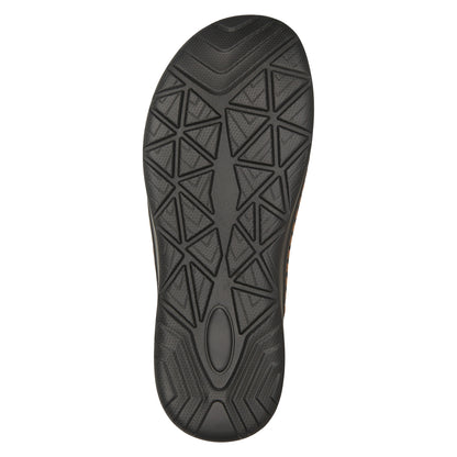 Brown - Side - Mountain Warehouse Mens Comfort Leather Slip-on Sandals