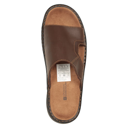 Brown - Lifestyle - Mountain Warehouse Mens Comfort Leather Slip-on Sandals