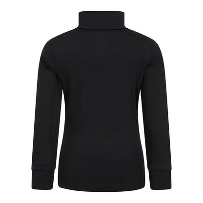Black - Back - Mountain Warehouse Childrens-Kids Meribel Cotton Roll Neck Top