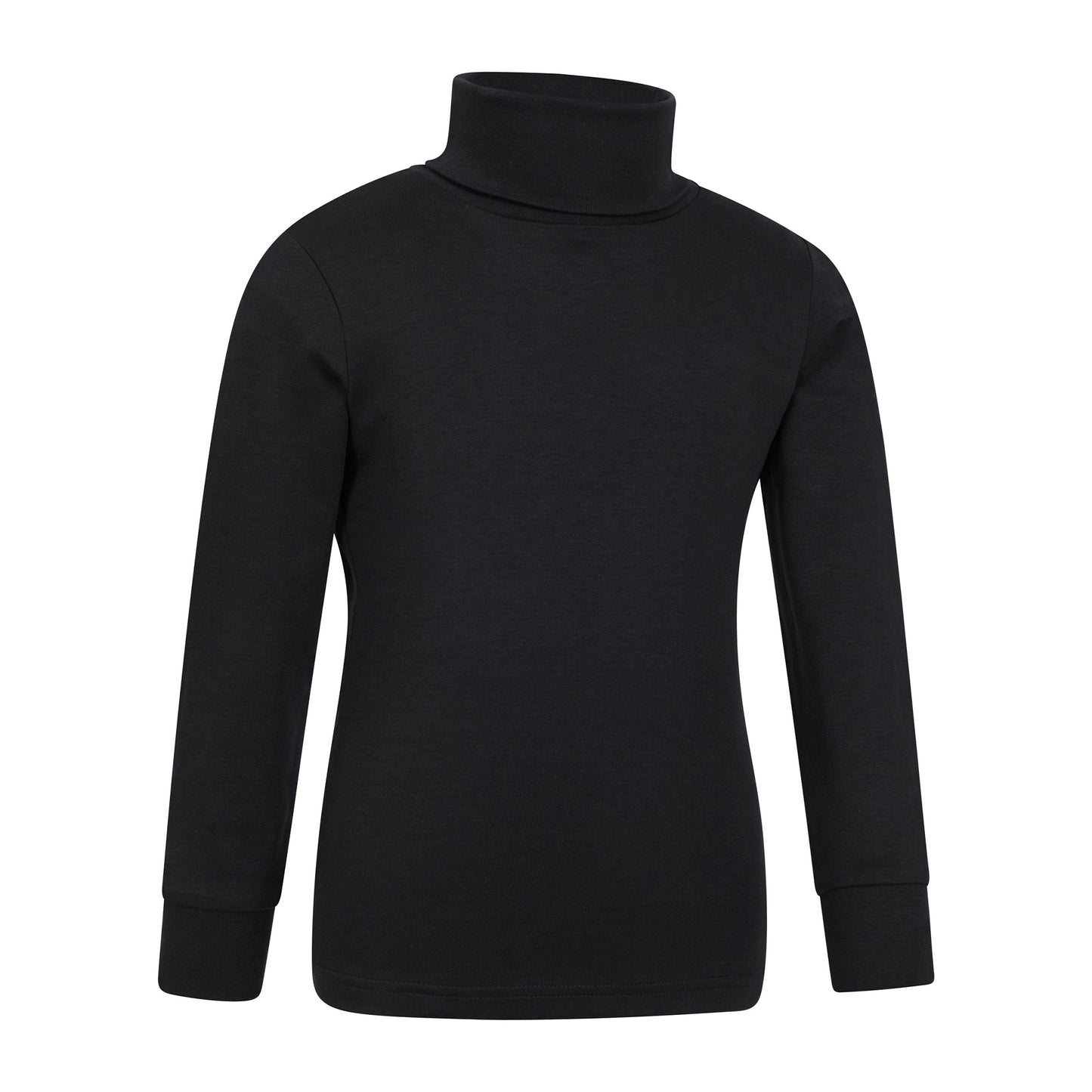 Black - Side - Mountain Warehouse Childrens-Kids Meribel Cotton Roll Neck Top