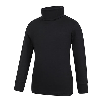 Black - Lifestyle - Mountain Warehouse Childrens-Kids Meribel Cotton Roll Neck Top