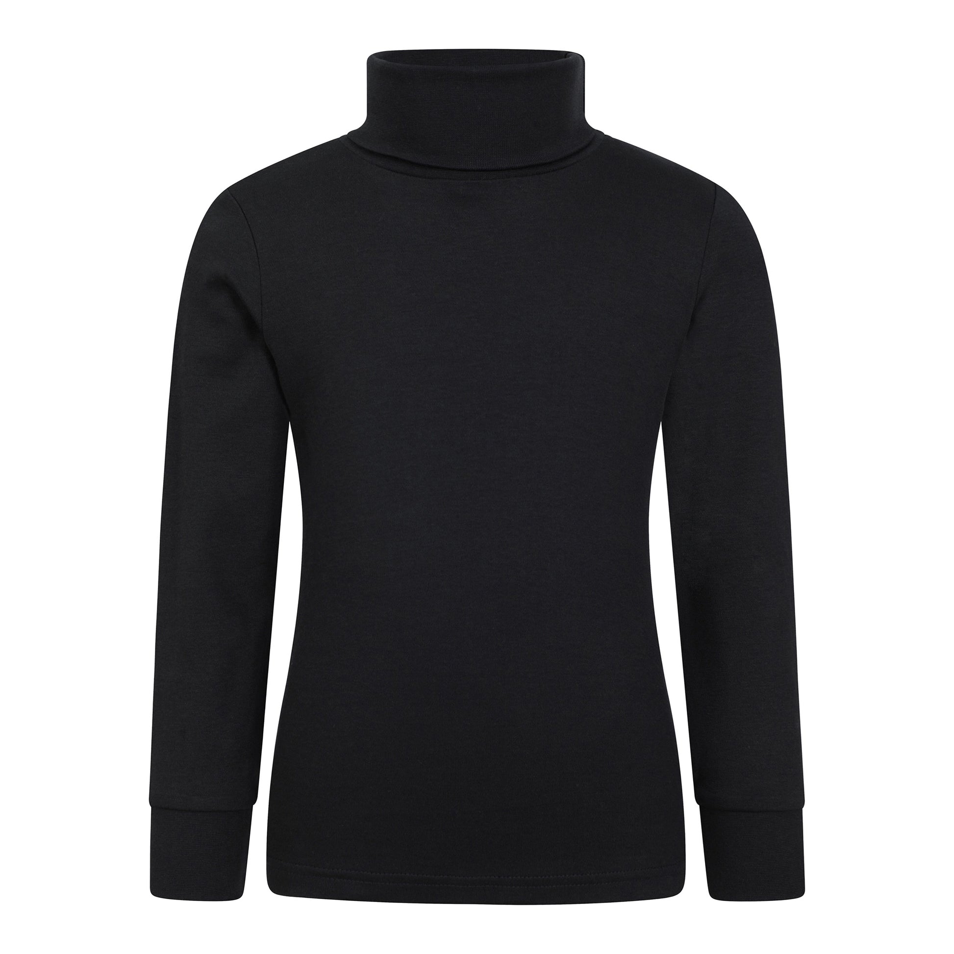 Black - Front - Mountain Warehouse Childrens-Kids Meribel Cotton Roll Neck Top