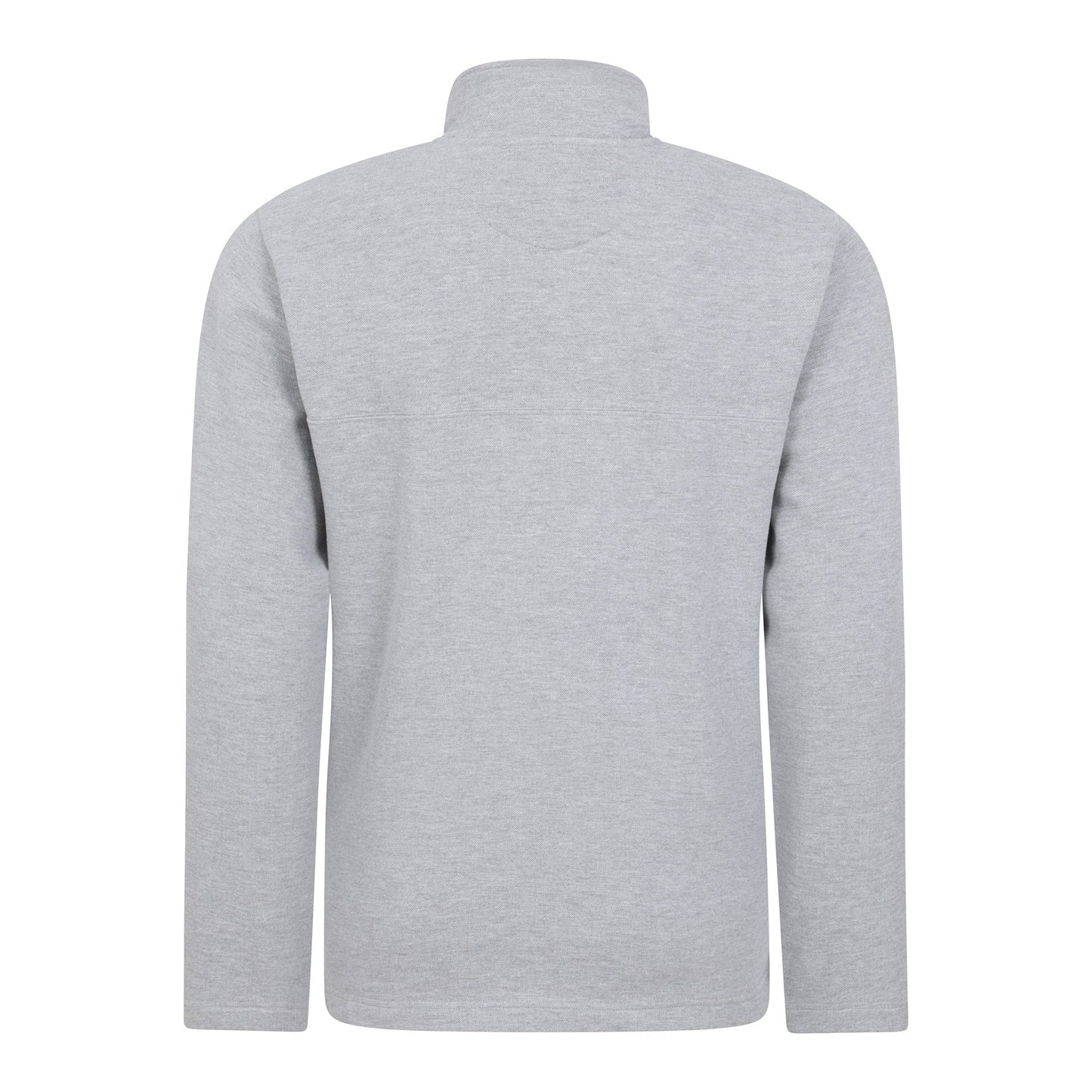 Grey - Back - Mountain Warehouse Mens Bude Pique Button Neck Jumper