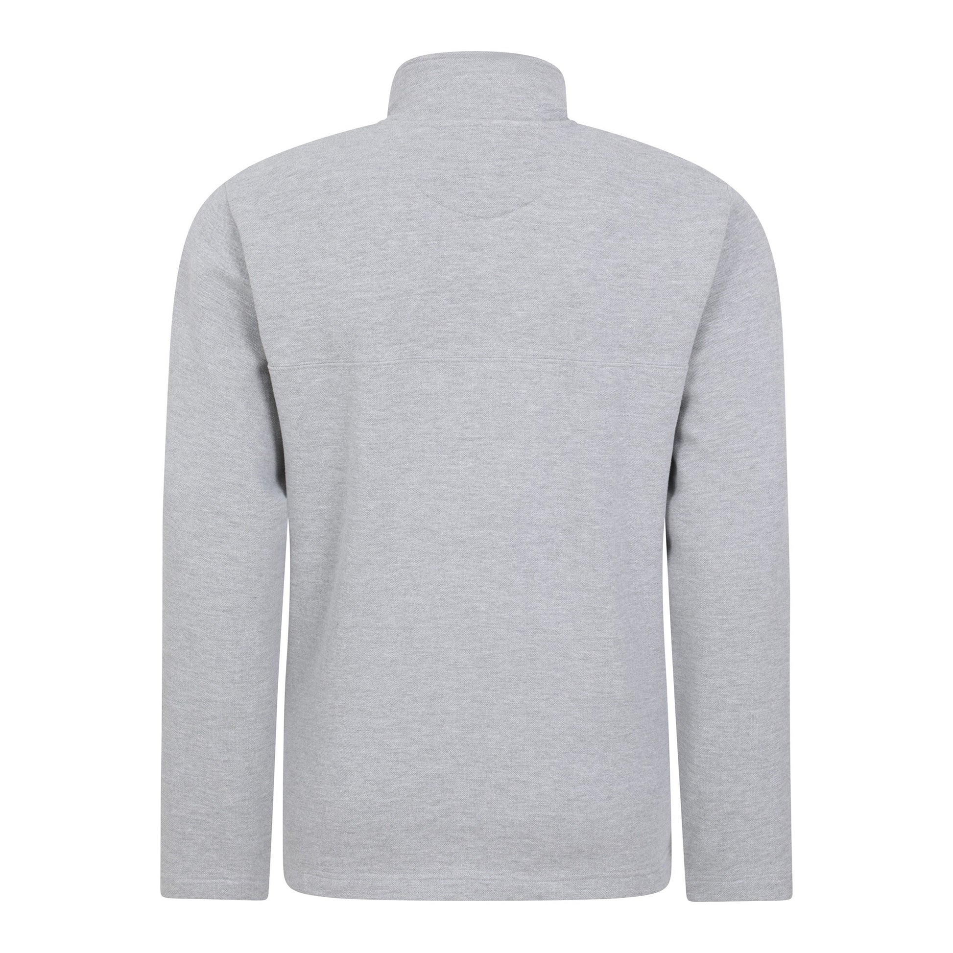 Grey - Back - Mountain Warehouse Mens Bude Pique Button Neck Jumper