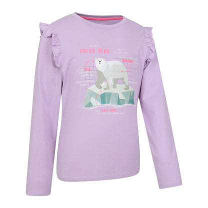 Purple - Side - Mountain Warehouse Girls Polar Bear Long-Sleeved Top