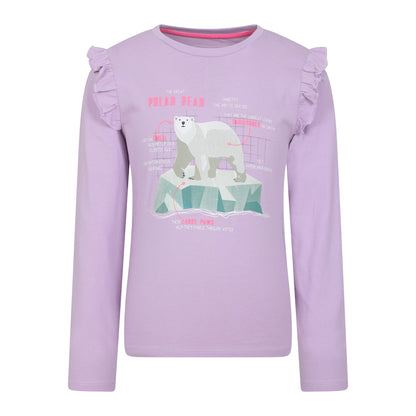 Purple - Front - Mountain Warehouse Girls Polar Bear Long-Sleeved Top