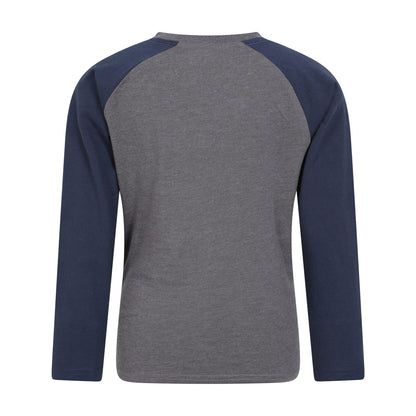 Grey - Back - Mountain Warehouse Childrens-Kids Mountain Landscape Long-Sleeved Top