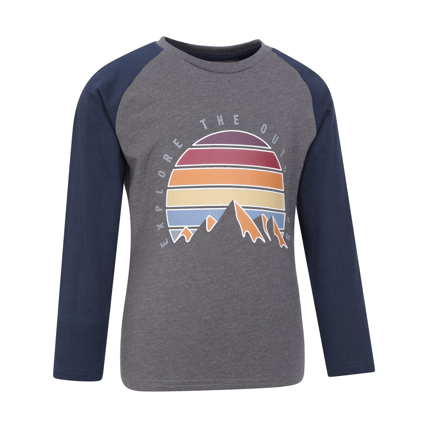 Grey - Side - Mountain Warehouse Childrens-Kids Mountain Landscape Long-Sleeved Top