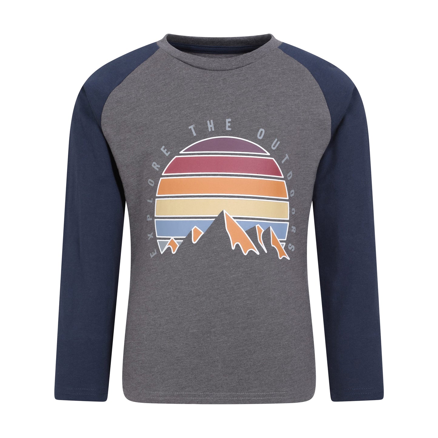 Grey - Front - Mountain Warehouse Childrens-Kids Mountain Landscape Long-Sleeved Top