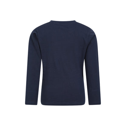 Navy - Back - Mountain Warehouse Childrens-Kids Mountain Snowy Long-Sleeved Top