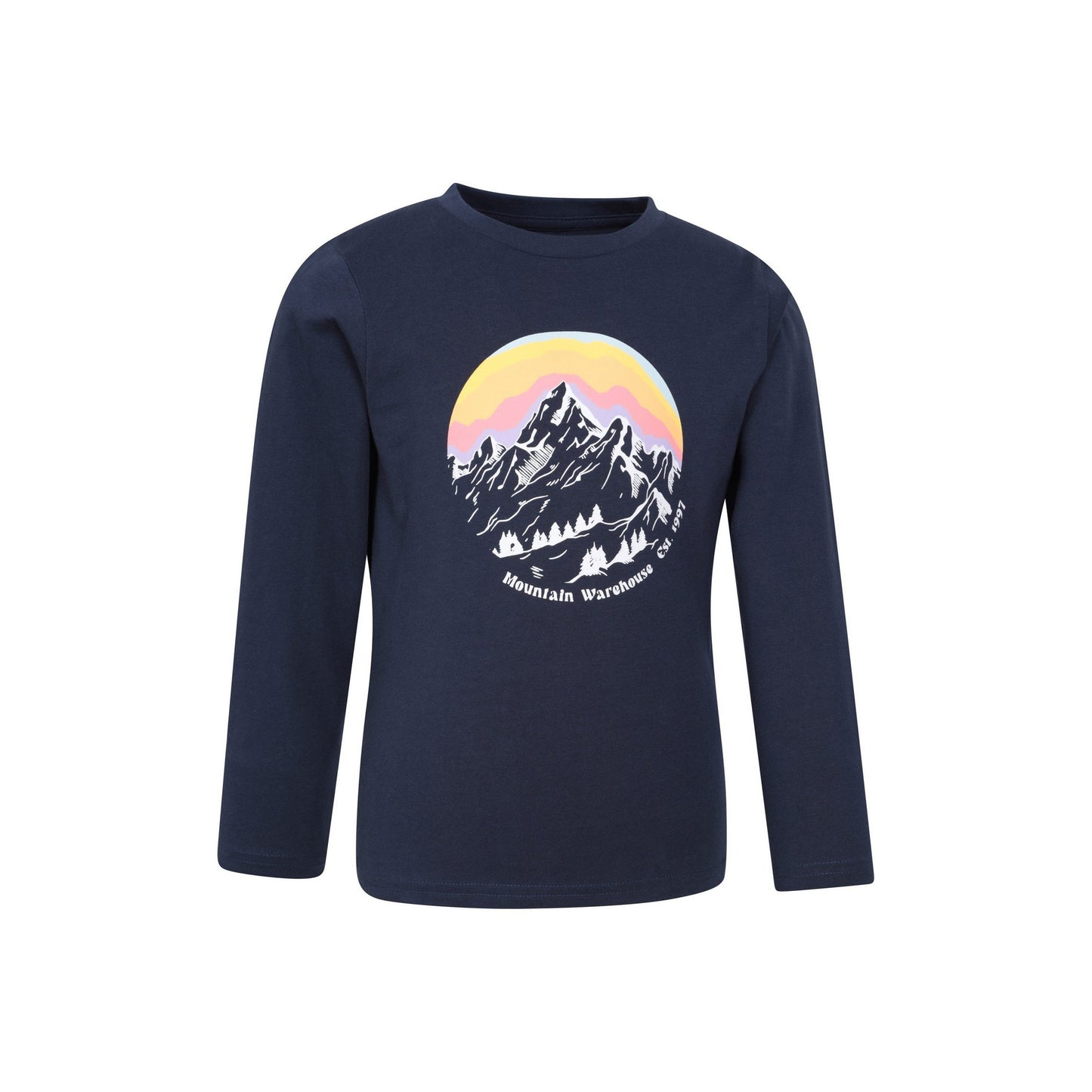 Navy - Lifestyle - Mountain Warehouse Childrens-Kids Mountain Snowy Long-Sleeved Top