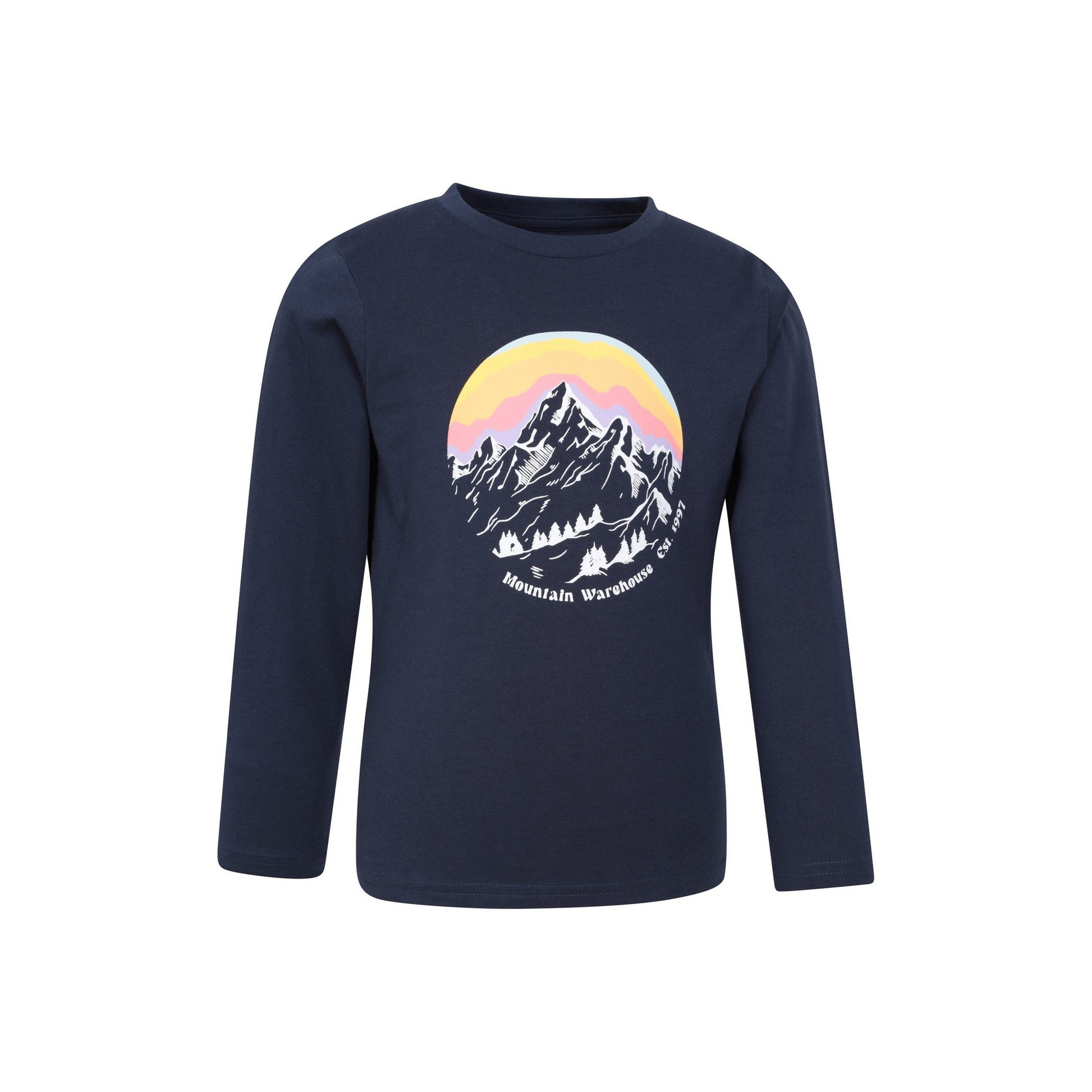 Navy - Lifestyle - Mountain Warehouse Childrens-Kids Mountain Snowy Long-Sleeved Top