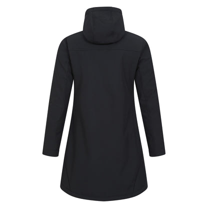 Black - Back - Mountain Warehouse Womens-Ladies Fern Longline Soft Shell Jacket