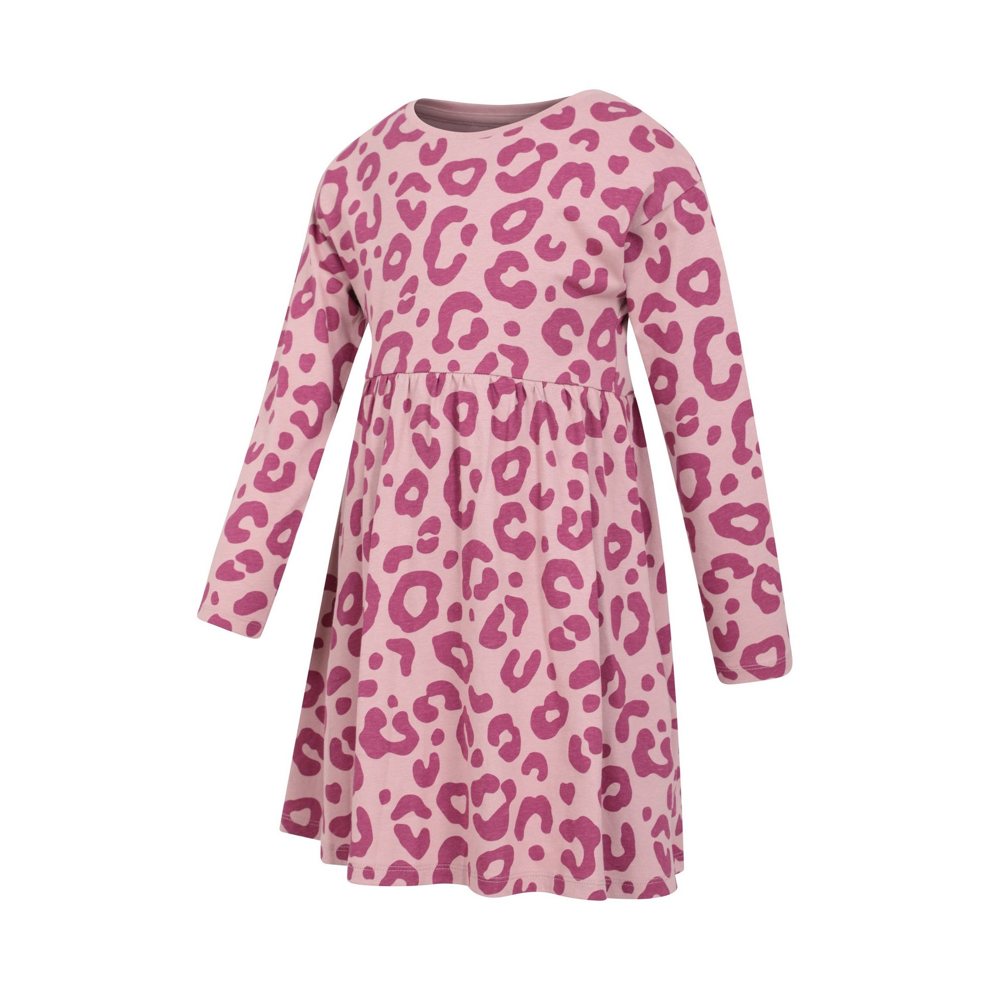 Pink - Side - Mountain Warehouse Girls Mountain Essentials Lora Printed Long-Sleeved Dress