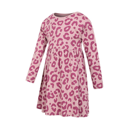 Pink - Side - Mountain Warehouse Girls Mountain Essentials Lora Printed Long-Sleeved Dress