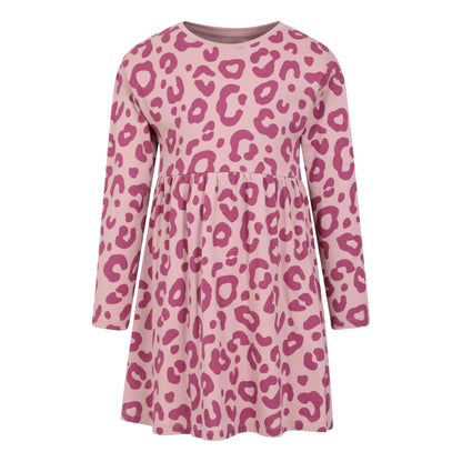 Pink - Front - Mountain Warehouse Girls Mountain Essentials Lora Printed Long-Sleeved Dress