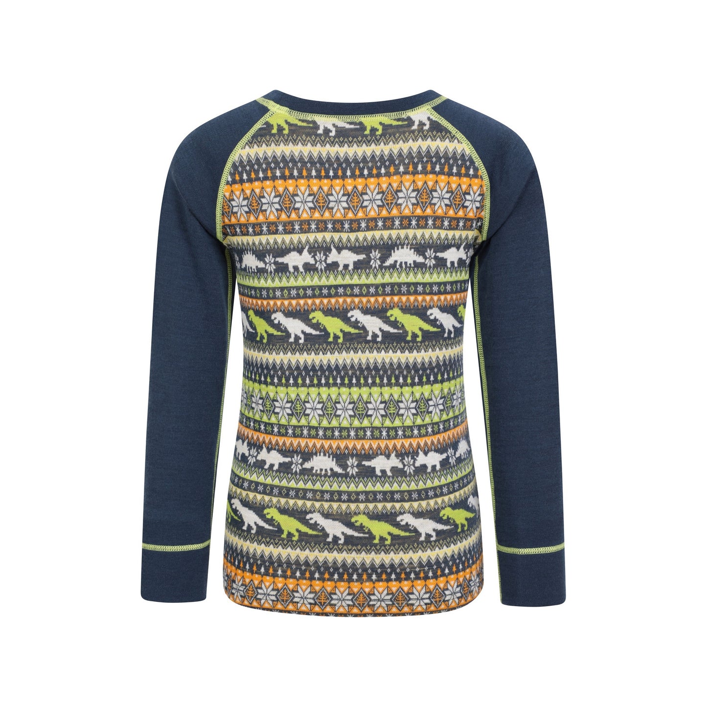 Green - Side - Mountain Warehouse Childrens-Kids Merino Jacquard Base Layer Set
