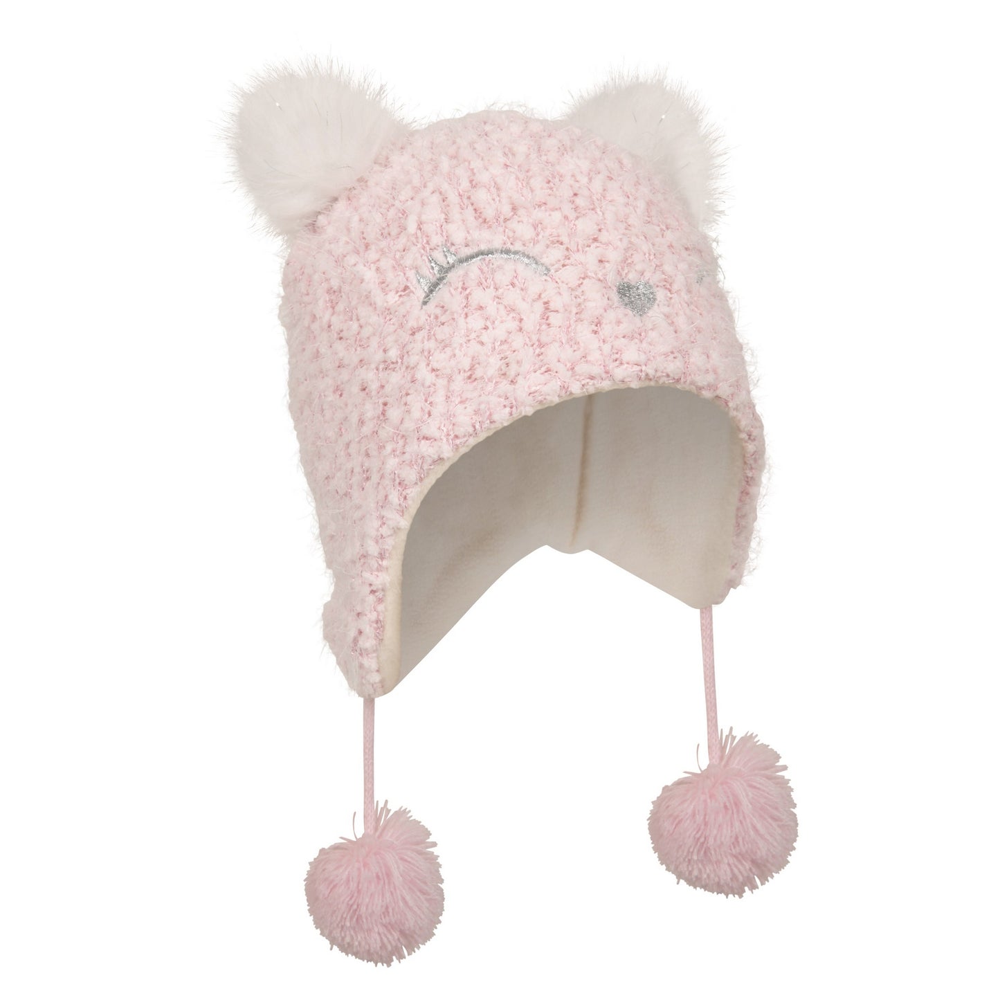 Pink - Back - Mountain Warehouse Childrens-Kids Cosy Trapper Hat And Gloves Set
