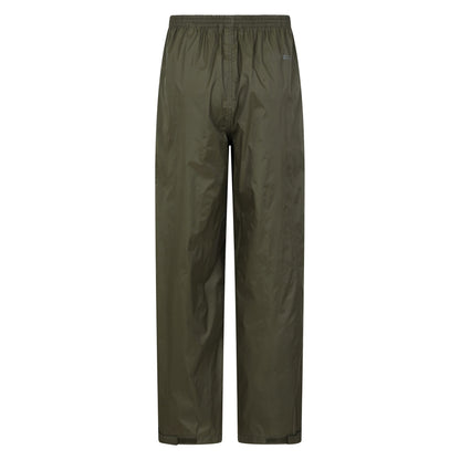 Dark Khaki - Back - Mountain Warehouse Mens Pakka Waterproof Over Trousers