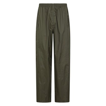 Dark Khaki - Front - Mountain Warehouse Mens Pakka Waterproof Over Trousers
