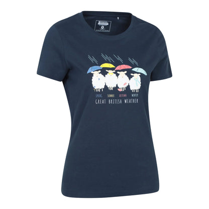 Navy - Side - Mountain Warehouse Womens-Ladies Great British Weather T-Shirt