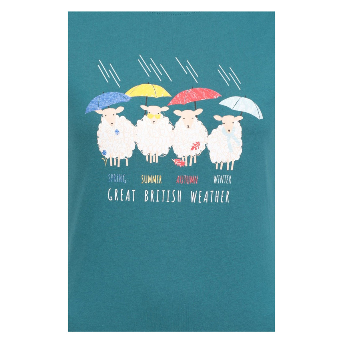 Teal - Lifestyle - Mountain Warehouse Womens-Ladies Great British Weather T-Shirt