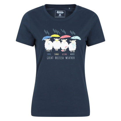 Navy - Front - Mountain Warehouse Womens-Ladies Great British Weather T-Shirt