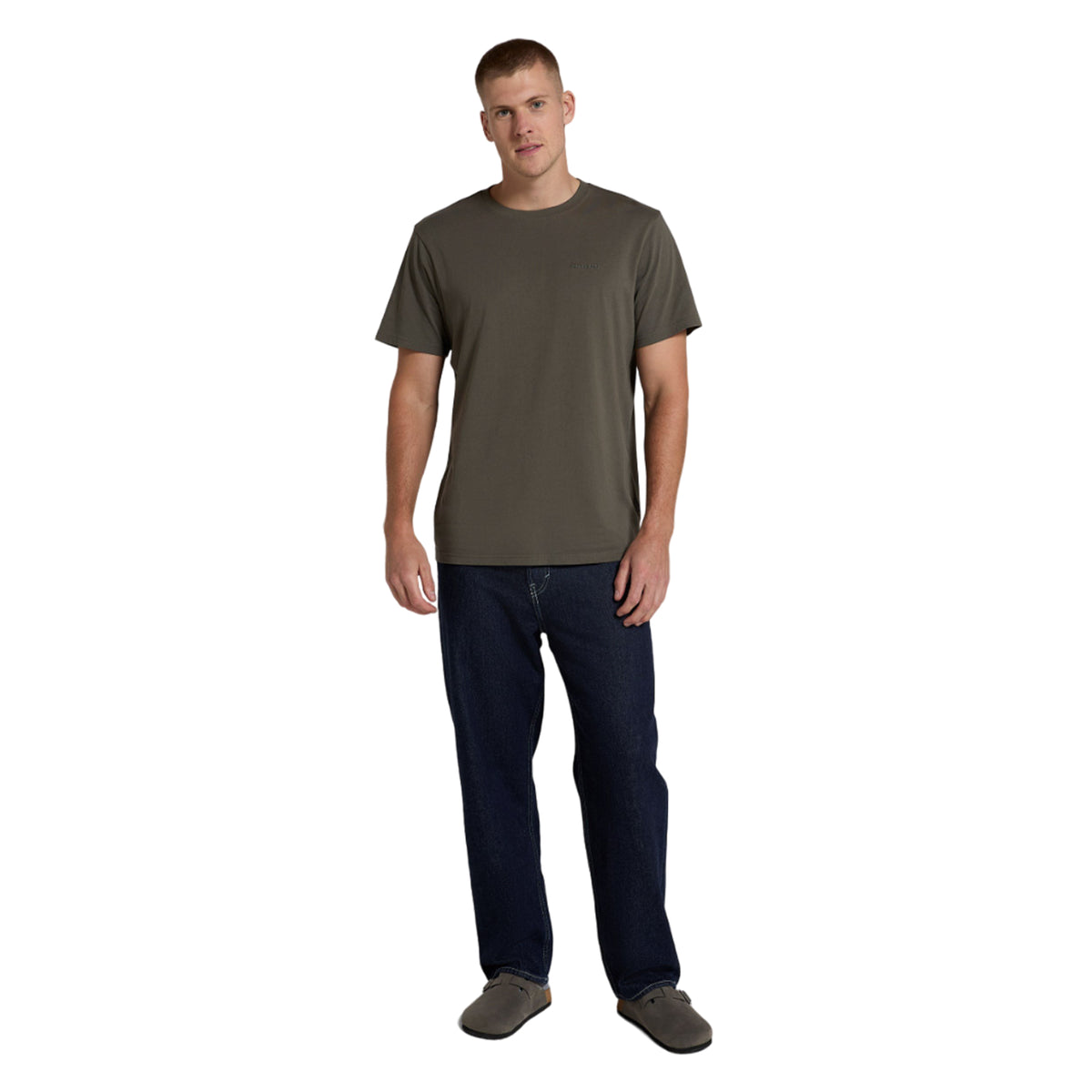 Dark Khaki - Pack Shot - Animal Mens Icon Organic T-Shirt