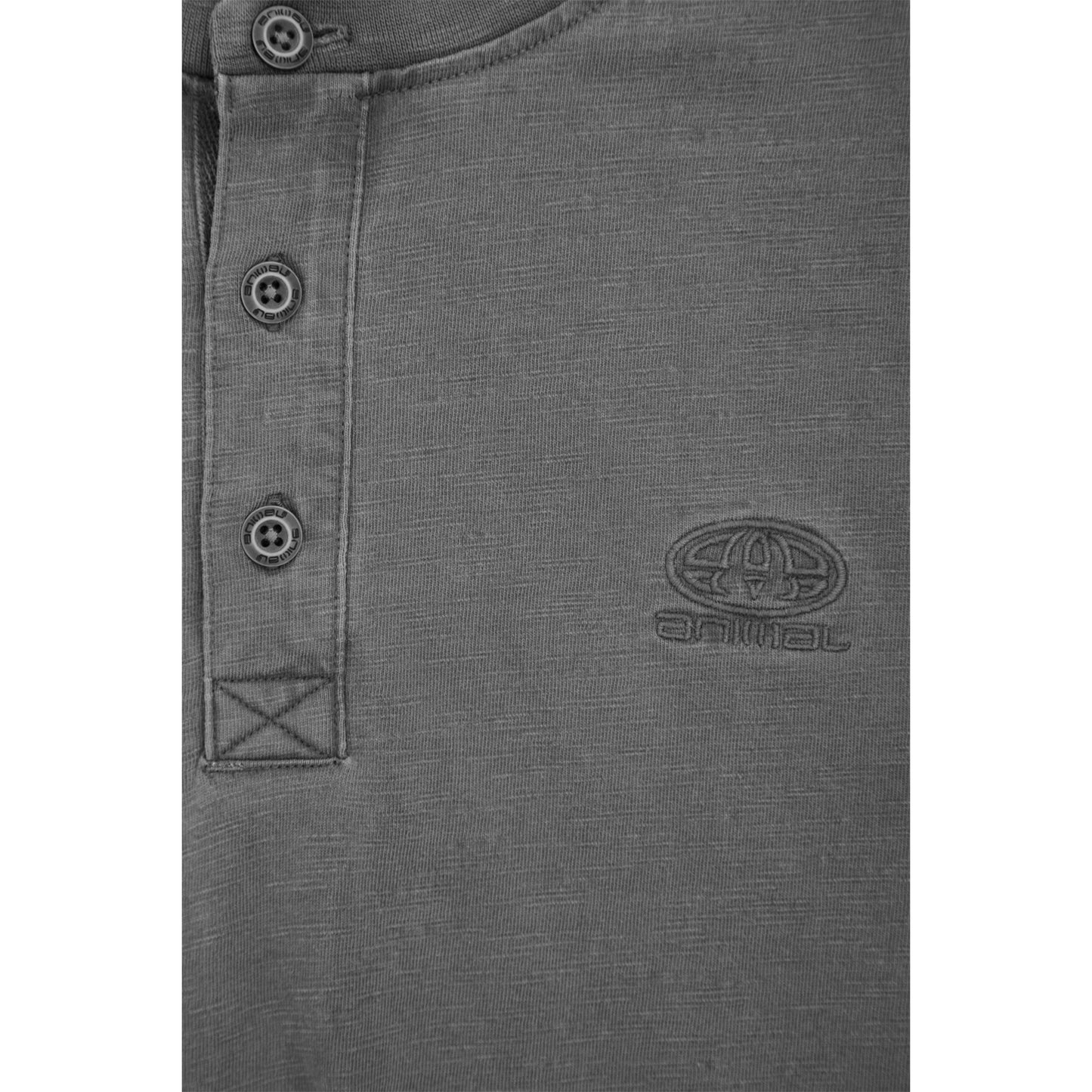 Charcoal - Lifestyle - Animal Mens Noah Organic Henley T-Shirt
