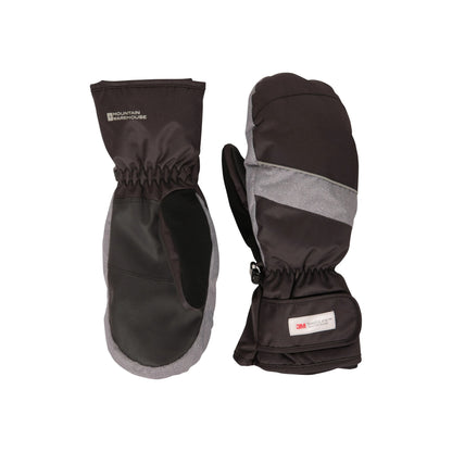 Grey - Side - Mountain Warehouse Mens Pinnacle Extreme Waterproof Ski Mittens