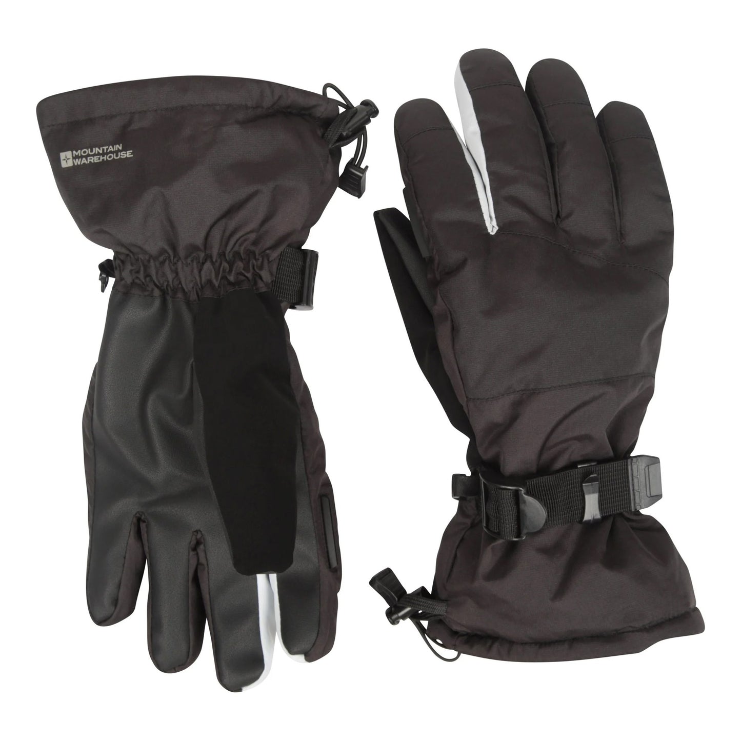 Black - Side - Mountain Warehouse Womens-Ladies Long Cuff Waterproof Ski Gloves