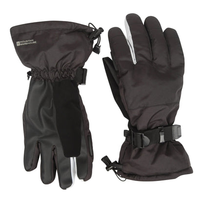 Black - Side - Mountain Warehouse Womens-Ladies Long Cuff Waterproof Ski Gloves