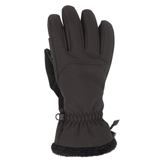 Black - Front - Mountain Warehouse Womens-Ladies Escalade Waterproof Softshell Ski Gloves