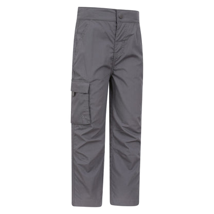 Dark Grey - Side - Mountain Warehouse Childrens-Kids Active Hiking Trousers