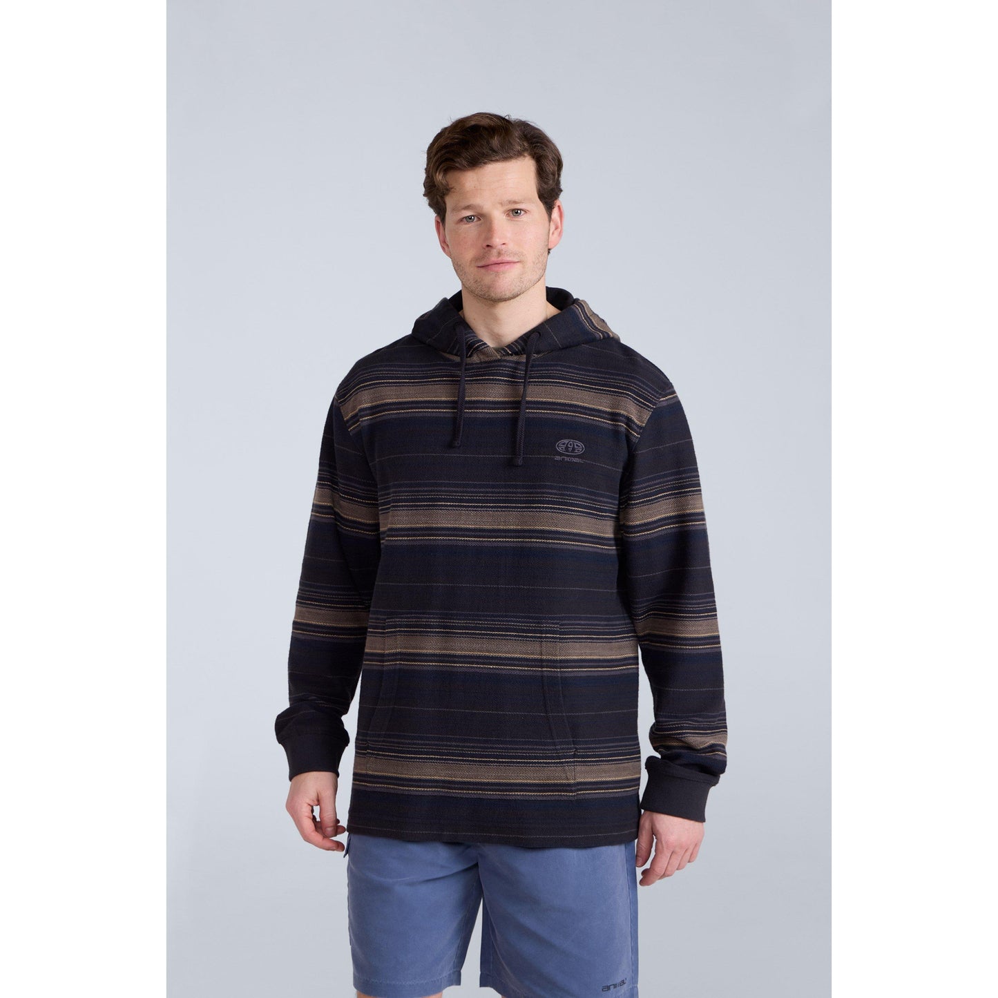 Charcoal - Front - Animal Mens Loyal Recycled Beach Hoodie