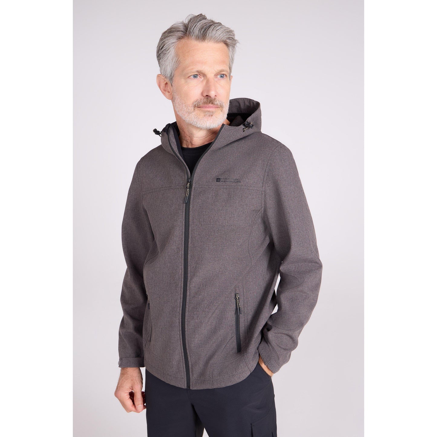 Dark Brown - Front - Mountain Warehouse Mens Reykjavik Softshell Windproof Jacket