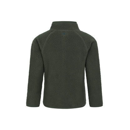 Dark Khaki - Back - Mountain Warehouse Childrens-Kids Fern Borg Raglan Fleece Jacket
